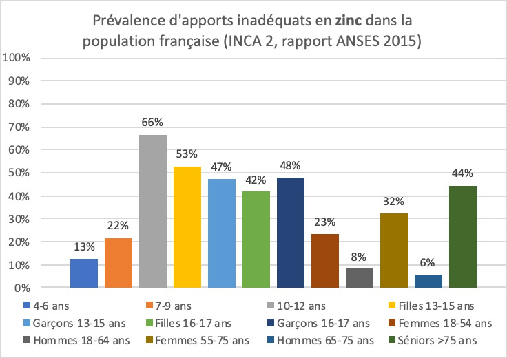 Déficiences en zinc dans la population française